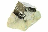 Natural Pyrite Cube In Rock - Navajun, Spain #168503-1